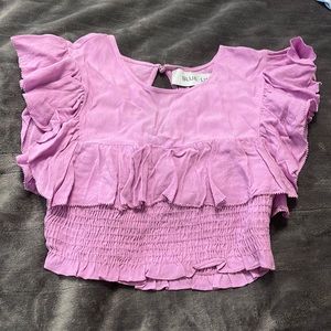 Blue life pink cropped top
